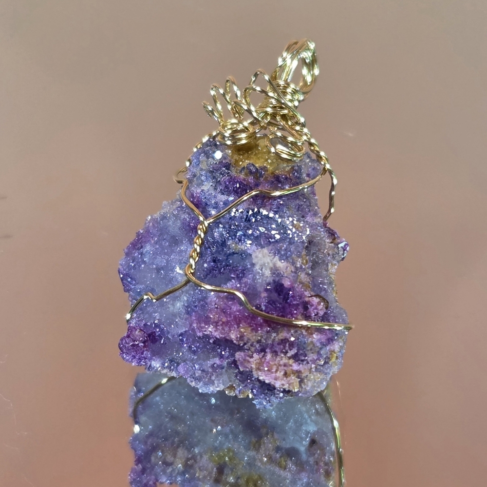 Genuine 1/20 14K Gold With Ruby & Sapphire Phlogopite Corundum Pendant